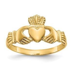14k Polished Ladies Claddagh Ring